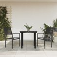 thumbnail image 1 of vidaXL 3 Piece Garden Dining Set Black Steel and Textilene, 1 of 5