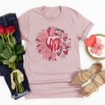 thumbnail image 1 of Meichang T-Shirts Joyeuse Saint-Valentin Femmes Mignon Imprimé Cœur T-Shirts Mignons Hauts Col Rond Manches Courtes T-Shirts de Vacances Saint-Valentin, 1 of 4