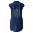 thumbnail image 5 of FAVIPT Robes d'Été en Denim pour Femmes Casualfashion Été 2025 Robe Boutonnée Sans Manches Robe Midi Longueur Genou Col à Revers Col en V Robes Bleu Foncé,TG, 5 of 5