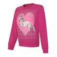 thumbnail image 1 of Hanes Girls EcoSmart Graphic Crewneck Sweatshirt, S, Unicorn/Amaranth, 1 of 1