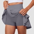thumbnail image 3 of Lenpel Shorts for Women High Waisted Ruffle Flowy Mini Tennis Skirts with Built in Shorts Running Workout Athletic Skorts, 3 of 5