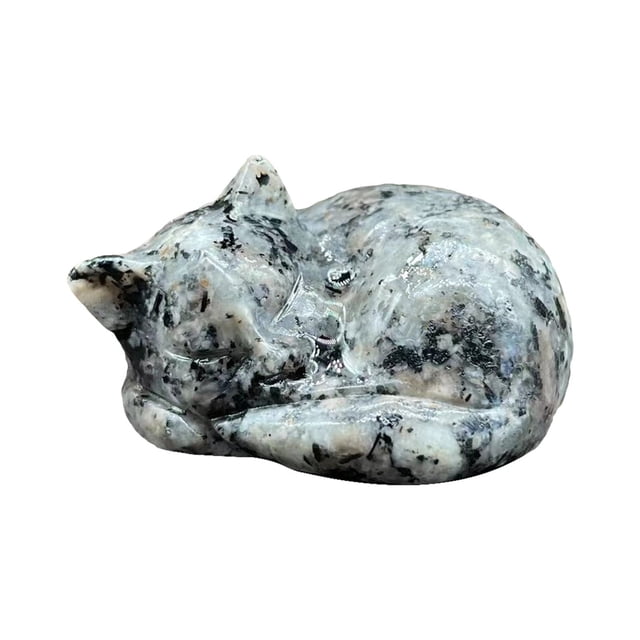 Natural Quartz Crystal Sleeping Cat Decoration Crystal Cat Sleeping Statue 2 Inch Opal Cat Crystal Statue Statue For Home Meditation