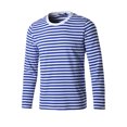 thumbnail image 1 of INSPIRE CHIC T-shirt à Manches Longues à Col Rond Rayé pour Homme en Coton, Haut à Enfiler Bleu et Blanc 50, 1 of 7