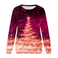 thumbnail image 4 of Costumes de Noël en Solde Mode Femmes Imprimé Manches Confortable Respirant Sweat-Shirt Col Rond Surdimensionné pour Femmes, 4 of 5