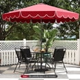 thumbnail image 4 of Costway 10 FT Patio Umbrella with Crank Tilt Adjustment Ruffles Vented Top 8 Ribs Red, 4 of 10