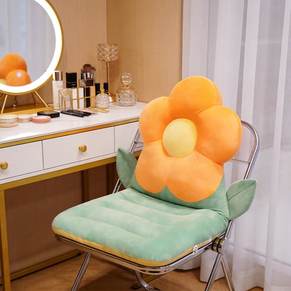 Coussin de Chaise Intégré en Forme de Fleur 17,72 Po Dossier Intégré Protection de la Taille Haute Résilience Rembourrage Toutes Saisons Soulagement de la Pression sur les Hanches pour Bureau Assise Prolongée Maison Étude Chaise de Salle à Manger Chaise de Bureau