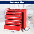 thumbnail image 3 of Professional 6-Drawer Rolling Tool Chest - Lockable Metal Storage Cabinet with Wheels, Drawer Liners, Portable Toolbox Cart for Garage or Workshop Organization, Red, 3 of 7