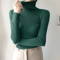 thumbnail image 2 of Timegard Fall Sweaters for Women High Neck Slim Fitting Pullover Casual Long Sleeve Bottom Tops Solid Color, 2 of 5