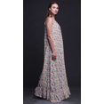 thumbnail image 3 of Bimba Robe de Nuit Longue pour Femmes, Violet Pâle à Feuilles Florales et Fleurs de Pêche, Imprimée, à Bretelles Spaghetti, Tenue de Nuit pour Dames, Moyen, 3 of 5
