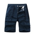 thumbnail image 1 of KIHOUT Mens Casual Athletic Shorts - Cotton Summer Beach Solid Color Golf Cargo Shorts with Multi Pockets, 1 of 3