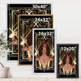 thumbnail image 4 of Designart Retro Women In Golden Art Deco Geometrics I FLOAT FRAME WALL ART, 4 of 4