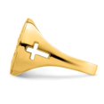 thumbnail image 3 of Diamond2Deal 14K Yellow Gold with w/Rhodium Saint Christopher Ring for Women Size 10, 3 of 7