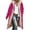 Pink, variant on Womens Winter Casual Loose Fashion Color Pocket Zippered Tops Reversible Long Cotton Coat