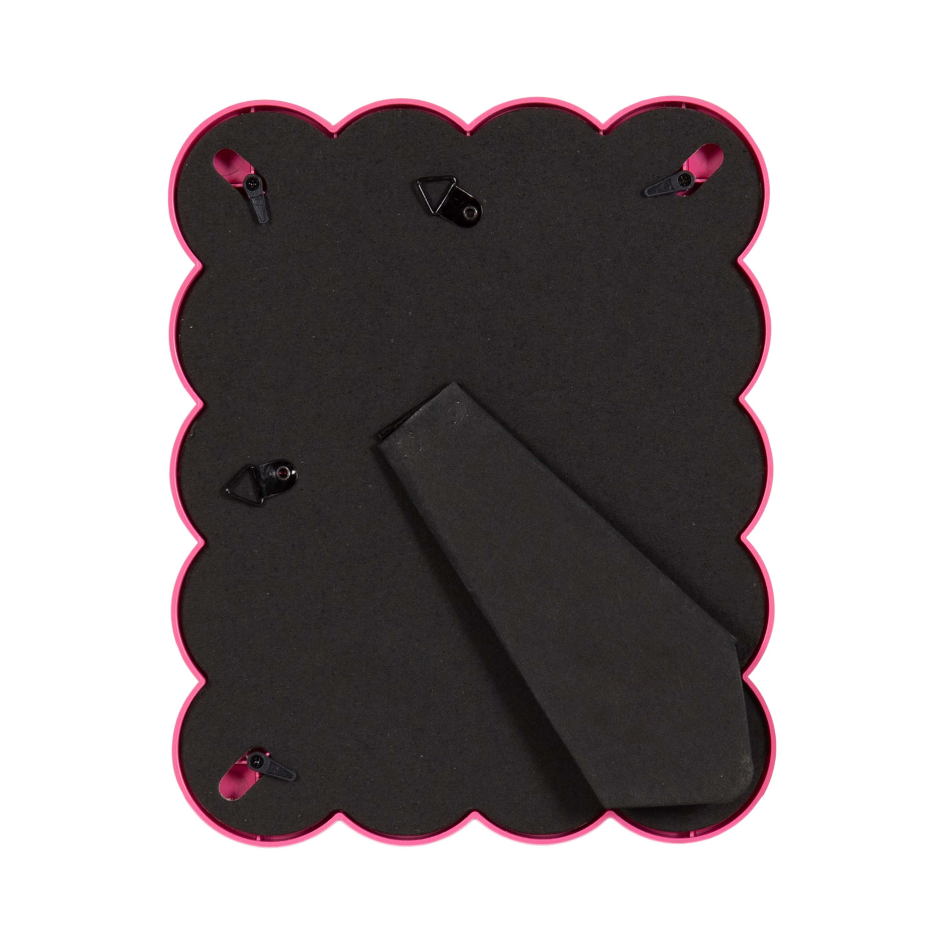 DesignOvation Scalloped 4" x 4" Pink Decorative Tabletop Picture Frame