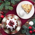 thumbnail image 2 of Holiday Time Cranberry Spice Collection Plaid & Berrie Appetizer Plates, 7.6-in, Multi-Color, Stoneware, 4-pack, 2 of 9