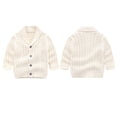 thumbnail image 1 of Posijego Cardigans for Baby Boys Cable Knit Open Front Sweater Toddler Little Boys Button up Cardigan Jacket, 1 of 3
