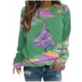 thumbnail image 1 of EQWLJWE Sweatshirts Arbre de Noël Sweatshirts à Manches Longues Col Rond Pull-Over Arbre de Noël Tops et Frais Greens Cravate Teints Raglan Manches Top Sweatshirts de Noël for Grande Taille pour Femme Tailles, 1 of 2