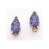 Boucles d'Oreilles en Or Jaune 14K Tanzanite