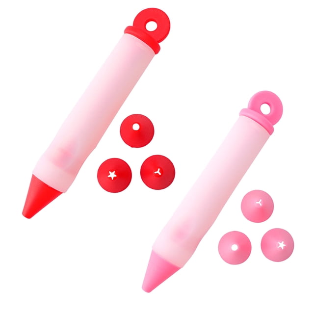 RKSTN Kitchen Utensils 2PC Baking Tools Ice Cream Cup Ice Tube Silicone Nozzle Dessert Decoration Cake Pen Cake DIY Graffiti Pen Squeezing Cream Pen Kitchen Utensils