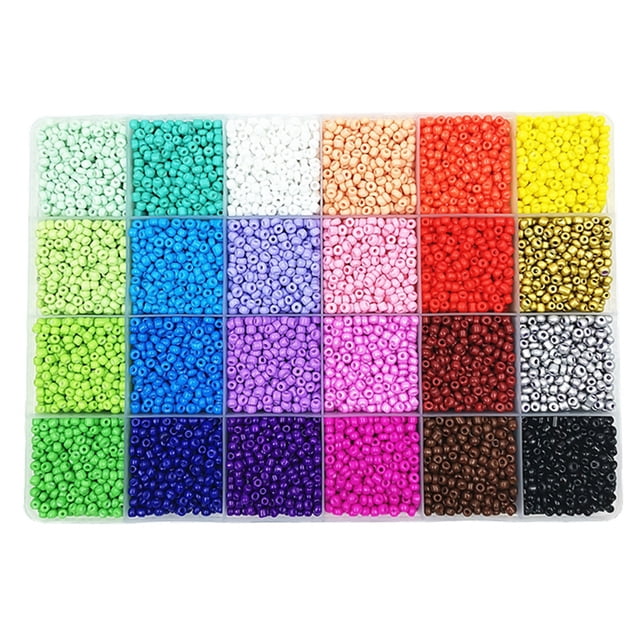 Graflsoa 24-Color 4MM Glass Beads for DIY Crafting, Handmade Jewelry Accessories, Enameled Beads in Box