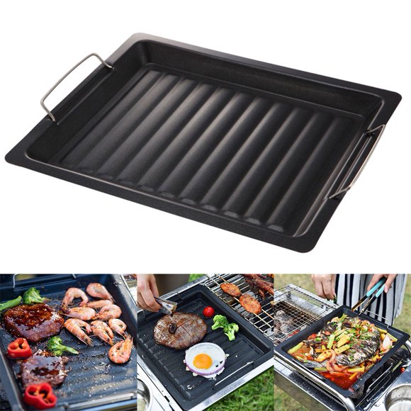 Lubelski BBQ Grill Basket Vegetable Meat Holder Anti-rust Roasting Tin Barbecue Pan Tool