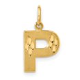 thumbnail image 1 of Diamond2Deal 14K Yellow Gold Satin Letter P Initial Pendant for Women, 1 of 6