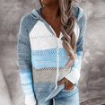 thumbnail image 2 of 2025 Cardigan pour Femmes Femmes Décontracté Patchwork Cardigan pour Femmes Manches Longues Chandail à Capuche Commerce Équitable, 2 of 7