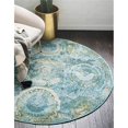 thumbnail image 1 of Unique Loom 3139551 5 ft. 5 in. x 5 ft. 5 in. Coppelia Baracoa Round Rug, Light Blue, 1 of 1