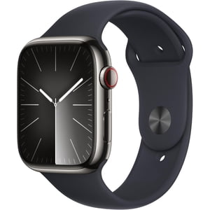 Rénovés Apple montre Series 9 Acier inoxydable 41mm A2982 (GPS + Cellulaire) Graphite (Catégorie A)