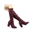 thumbnail image 4 of Unique Bargains Bottes Hauteur Genou à Talon Bloc à Bout Rond pour Femmes, 4 of 7