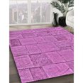 thumbnail image 3 of Ahgly Tapis d'Intérieur Lavable en Machine Carré Violet Transitionnel, 6 Pieds Carré, 3 of 7