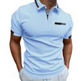thumbnail image 1 of Dvkptbk Men Short Sleeve Button Regular Pullover Top Comfort Casual Work T-Shirts on Clearance, 1 of 4