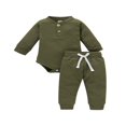 thumbnail image 1 of Toddler Baby Boy Girl Fall Clothes Romper Tops Pants Set Outfit, 1 of 6