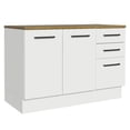 thumbnail image 1 of Madesa Hazel Kitchen Storage Buffet Base Cabinet with Adjustable Feet 47 Inch Engineered Wood Slab Doors Painted Finish Floor Mount Removable Plinth - White, 1 of 7