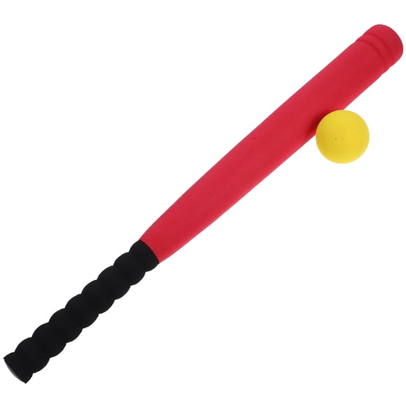 icolorfuled Safe Foam baseball Bat with Red Hollow Handle for Kids Age 3 to 5 Years Bat Length 21.5 inch Ball 2.3 inch