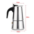 thumbnail image 3 of Mikrokos Cafetière - 100 ml/200 ml/300 ml/450 ML en Acier Inoxydable Moka Pot Cafetière Expresso Cuisinière Utilisation de Bureau(300ml), 3 of 3