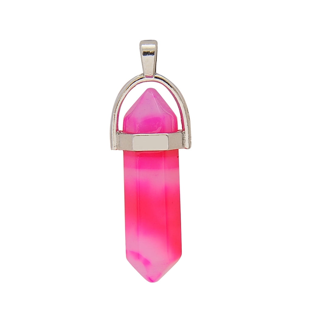 Hexagon Column Charm Jewelry Hanging Pendant Safe Material: Preferred agate Multicolor Exquisite Agate Crafting Necklace Bracelet Accessories Red