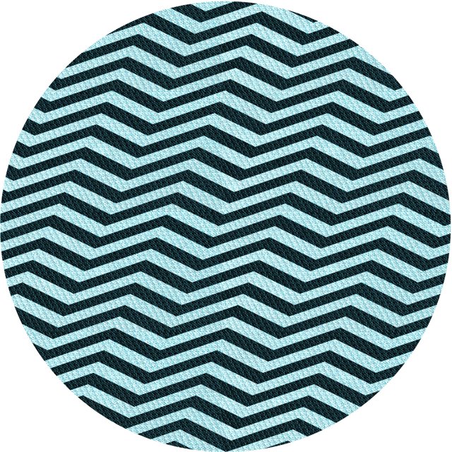 Ahgly Company Tapis Rond Lavable en Machine Bleu Lagon Transitionnel, 6 Pieds Rond