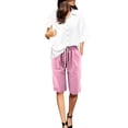 thumbnail image 2 of Workout Shorts Women Women Drawstring Shorts Women's Shorts Athletic Pack Women Shorts Athletic Womens Shorts Pajamas Set Ripped Shorts Women Short Pants for Women Women Workout Shorts Women Casual, 2 of 4