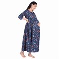 thumbnail image 1 of DWEEP SARA Blue Block Printed Maternity Dress, XL/42, 1 of 5