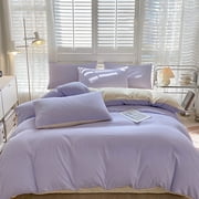 Wzzjkit Queen Comforter Set - Bed in a Bag Queen Size 4 PCS, Washable Soft King Size Comforter Set for All Seasons, Bedding Set with 1 Duvet Cover, 1 Sheets, 2 Pillowcases