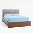 thumbnail image 4 of 21" Extra Deep Pockets Fitted Sheet Only - Queen Size, Light Blue Color 300-Thread-Count Egyptian Cotton 1-PC Bottom Fitted Sheet, 4 of 7