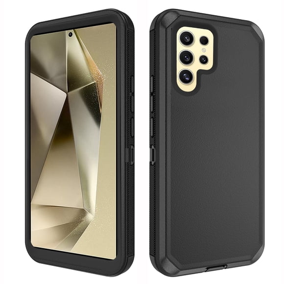 Asuwish Compatible with Samsung Galaxy S24 Ultra 5G Phone Case Hybrid Rugged Shockproof Hard Protective Drop Proof Full Body Heavy Duty Mobile Cell Cover for S24Ultra 24S 24u 24Ultra Women Men Black