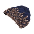 thumbnail image 4 of Turban Head Wraps, Vintage Embroidered Hair Turbans Soft Lace Material  For Women For Daily Use For Gift Dark Blue, 4 of 8
