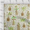 thumbnail image 2 of oneOone Viscose Chiffon Brown Fabric Floral Vase With Geometrical Craft Projects Decor Fabric Printed By The Yard 42 Inch Wide, 2 of 4