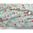 thumbnail image 3 of Soimoi Cotton Duck Fabric Floral,Rabbit & Porcupine Cartoon Decor Fabric Printed Yard 56 Inch Wide, 3 of 3
