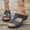 Blue, variant on Gspmoly Women Slide, Women's Fashion Casual Summer New Solid Color Roman Casual Bow Shoes Wedge Heel Slippers Shower Slides Coffee 43