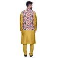 thumbnail image 3 of Atasi Ethnic Dupion Silk Kurta Pyajama Set With Printed Nehru Jacket For Mens, 3 of 3