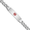 thumbnail image 1 of Sterling Silver Rhodium-plated Medical ID Curb Link Bracelet 8 Inch "Bracelets, 1 of 1