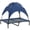 Blue, variant on PawHut Elevated Cooling Pet Bed Portable Raised Dog Cot with Canopy, Coffee